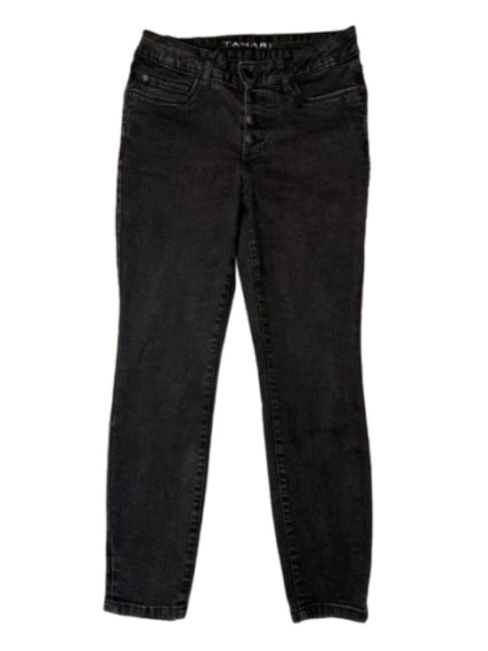Tahari Black Buttonfly Skinny Ankle Jeans Sz.4/27 #2245